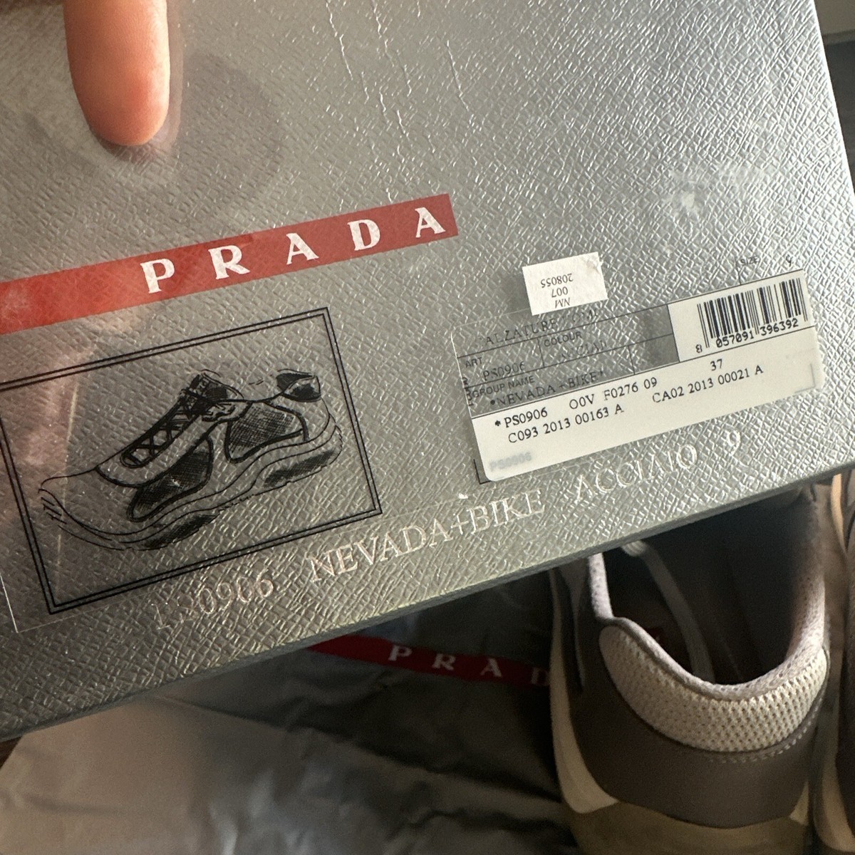 Men's Prada Nevada Bike Sneaker Gray Size 9 With Box & Dust Men's Prada Nevada Bike Sneaker Gray Size 9 With Box & Dust