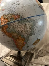 Replogle 12" Diameter Globe World Classic Series Nickel Tone Square Metal Base