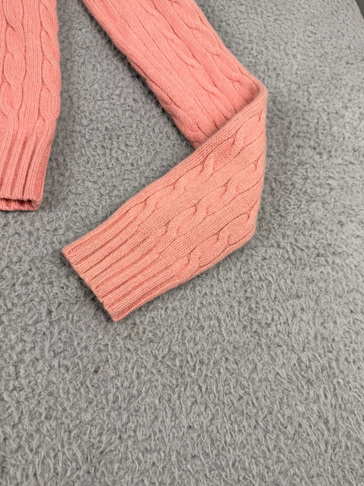 Suéter De Colección Ralph Lauren Para Mujer M Rosa Cachemira Lana Recortado Poni Cuello Alto Foto 2 de 4