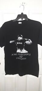 Miami Marlins Jose Fernandez 16 Black Tshirt Tee Baseball Short Sleeve Mens 