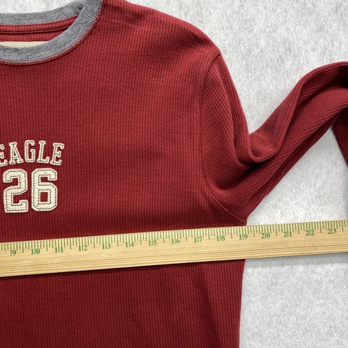 VTG American Eagle Mens Sweater Shirt Red Knit Long Sleeve Crew Neck Y2K Size XS - Picture 14 of 17