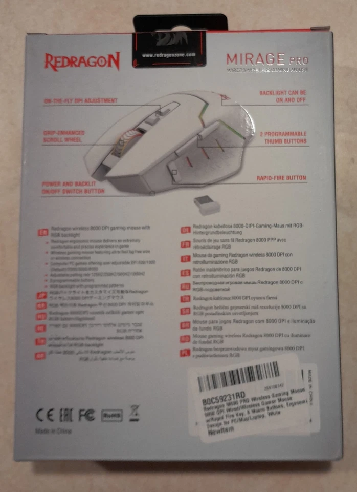 Redragon Mirage Pro M690 Gaming Mouse Unused Programmable Wireless - Image 2 of 2