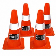 Tool Bench 4 Pack 12.2in Reflective Safety Traffic Cones Orange Driveway Parking
