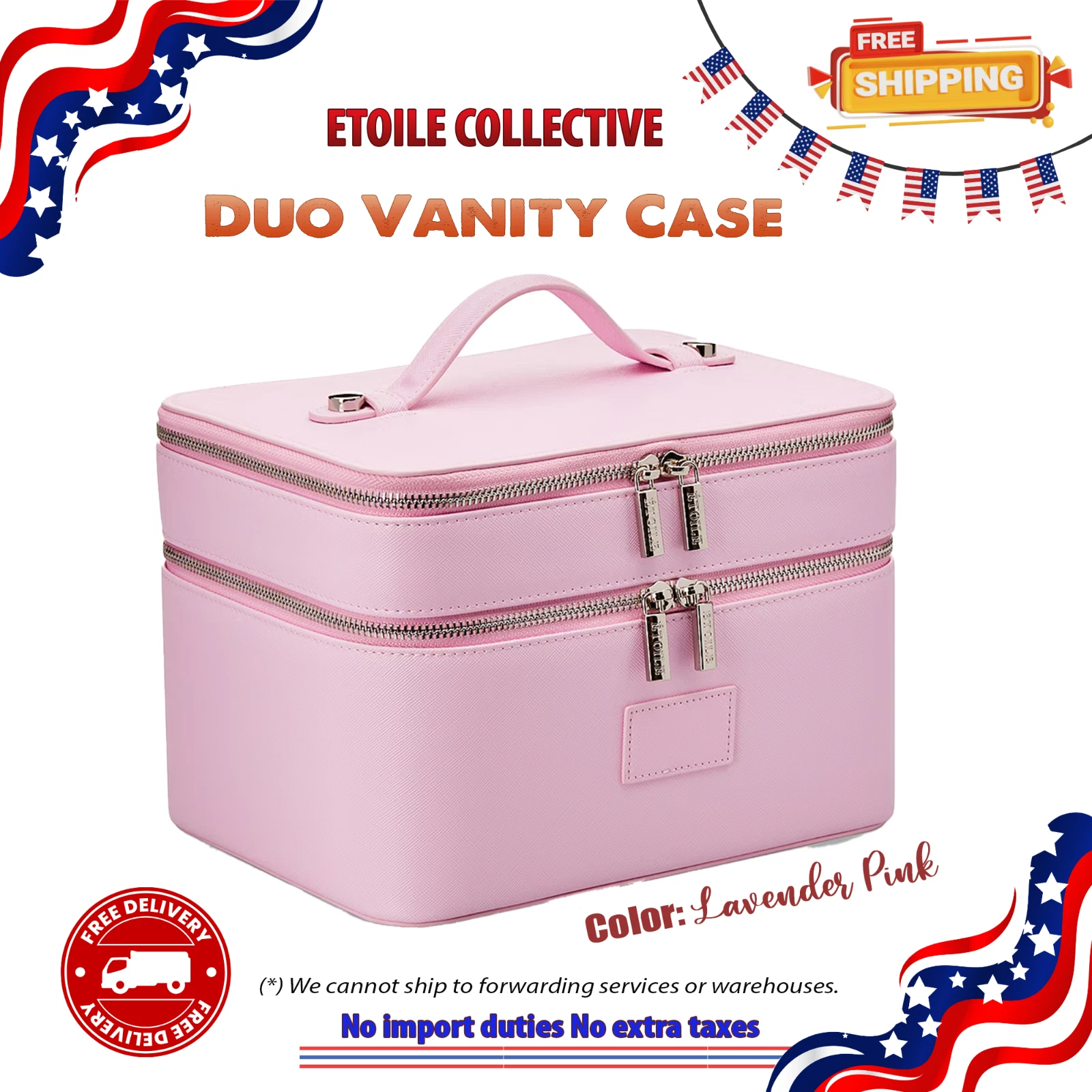 ETOILE COLLECTIVE Duo Vanity Case Cosmetic Travel Makeup Storage Organizer