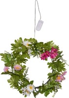 Star Trading Led-Kranz 'Summer' 15 Warmwhite Led, Ca. 30 Cm Ø, Kunststoff, GrüN/
