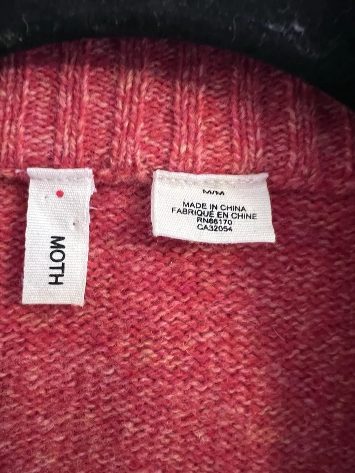 Suéter Anthropologie Moth Mujer Talla M Naranja Lana Cárdigan Volantes Otoño Bolsillos Foto 3 de 4