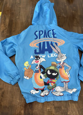 Space Jams Wind Breaker jacket Youth Size 10-12 Bugs Bunny Sylvester Tune Squad