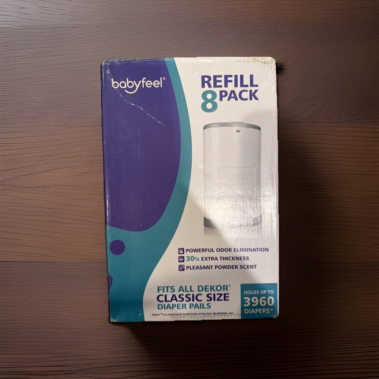 Babyfeel Refill 8 Pack Compatible w/DEKOR CLASSIC Size Diaper Pails Holds 3960