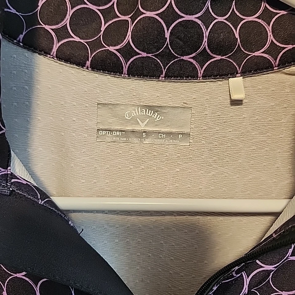 Callaway Mujer Protección Solar 1/4 Cremallera Púrpura y Negro Patrón Transparente Inserto Manga Foto 2 de 4