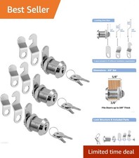 5/8" Cabinet Locks with Keys, Keyed Alike Cam Lock for Tool Box, Mailbox, RV ...