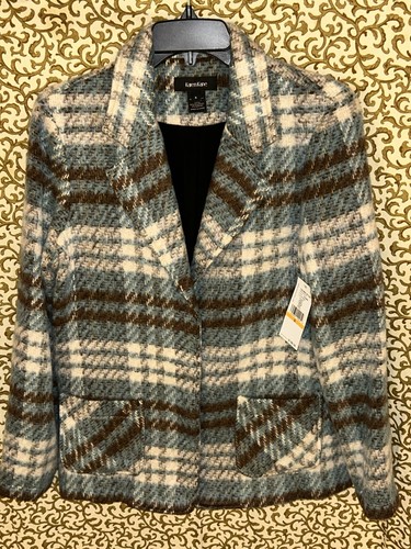 New Karen Kane Wool-Blend Plaid Jacket/Blazer Multicolor Women’s Size S - Picture 11 of 13