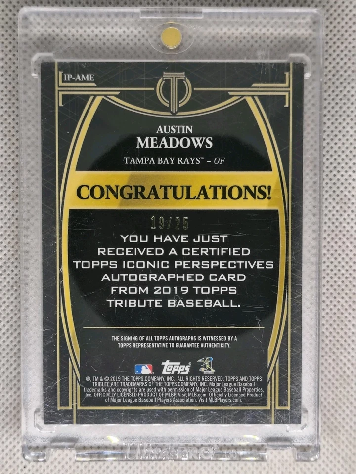 Tribute Iconic Perspectives 2019 naranja en tarjeta automática Austin Meadows/25 #IP-AME Foto 2 de 2