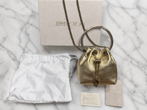 jimmy choo bon bon Gold Metallic Napa Leather bag