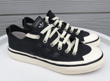 ADIDAS NIZZA RF BLACK 3 STRIPES LACE SNEAKERS TRAINERS SHOES 7 40 2/3 EXCELLENT