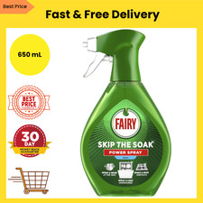 Fairy Skip The Soak Power Spray Fresh 650ml, Pre-Treatment Spray For Dishes and 7.85 per litre