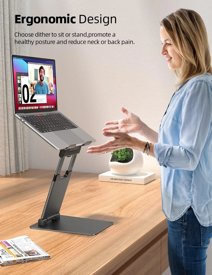 Sit to Stand Laptop Stand, Compatible with 10-17" Laptops - Image 4 of 4