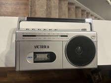 Victrola Mini Bluetooth Boombox with Cassette Player, Recorder and Am/FM Radio