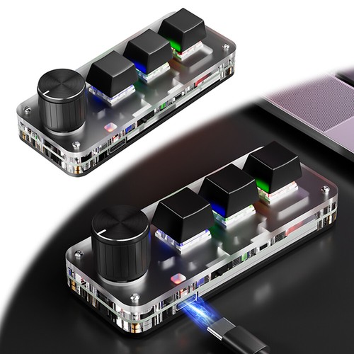 Macro Programmable Keyboards Bluetooth-Compatible 3 Key 1 Knob Shortcut Keypad - Photo 15/24