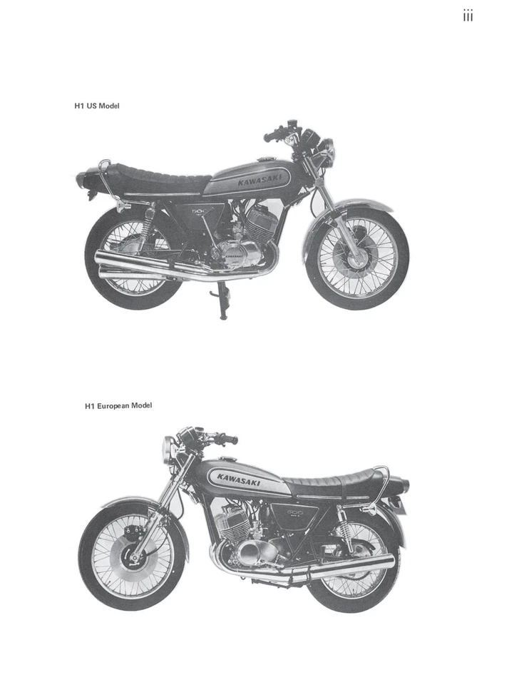 Kawasaki H-Series H1 H2 KH500 Triple Workshop Manual 1972 1973 1974 Book Bound - Image 3 of 4