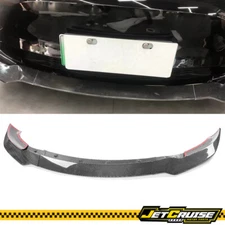 Fits 17-23 Tesla Model 3 Track Pack Style Front Bumper Lip Gloss Carbon Fiber