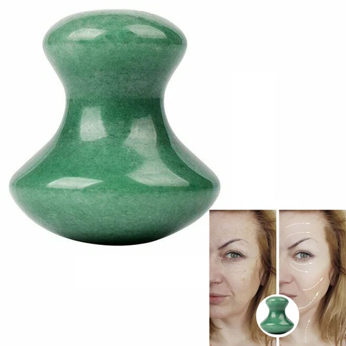 Gua Sha Jade Stone Mushroom Facial Massage Face Massager Skin Care Face Tool Set - Picture 1 of 10