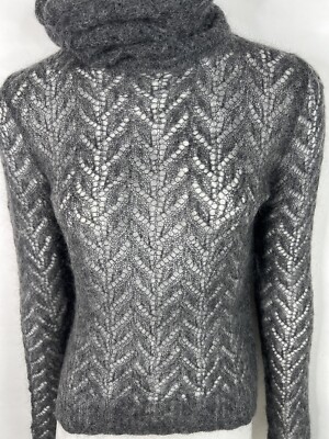 【素敵な風合い❗️】90's Christian Dior ガリアーノ期 ニット Vtg CHRISTIAN DIOR BY JOHN GALLIANO AW1998 GRAY MOHAIR KNIT TOP S