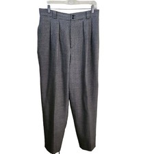 Vintage David N. 100 Wool Hounds Tooth Pleated Dress Pants Size 14