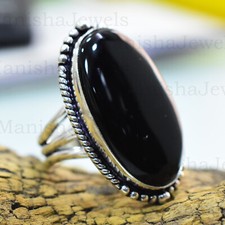 Black Onyx Gemstone 925Sterling Silver Ring Valentine Day Jewelry AllSize MM-198