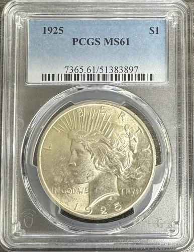 1925 Peace Silver Dollar PCGS MS61 (11/29)