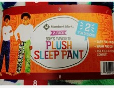 Pajamas Boys MEMBERS MARK 2-Pack Favorite Plush Sleep Lounge Pants 8 Boys