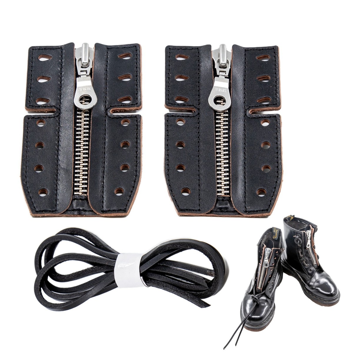 Horsehide Boots Zipper Inserts Tieless Shoelace f Redwing Timberland &All  Brands