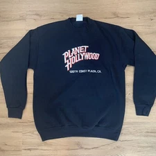 VTG Planet Hollywood Sweatshirt Men L South Coast Plaza OC 90s USA Embroidered
