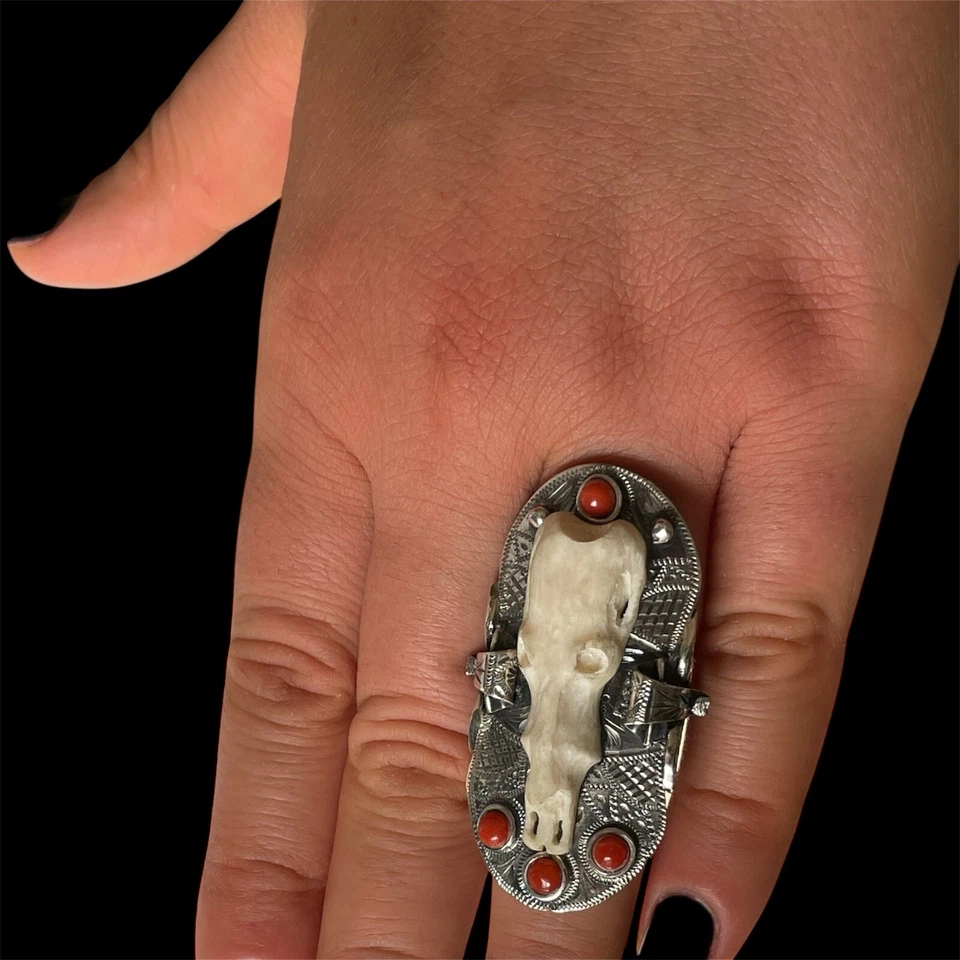 Anello in argento Corallo Mediterraneo naturale - Immagine 2 di 4