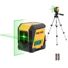 PREXISO 65Ft Self Leveling Laser Level w/Tripod Cross Line Laser Level GreenLine