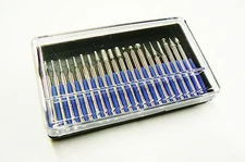 Diamond Burs 20pc Set 1/8" Shank 120-150 Grit Lapidary Glass Bits Rotary Points