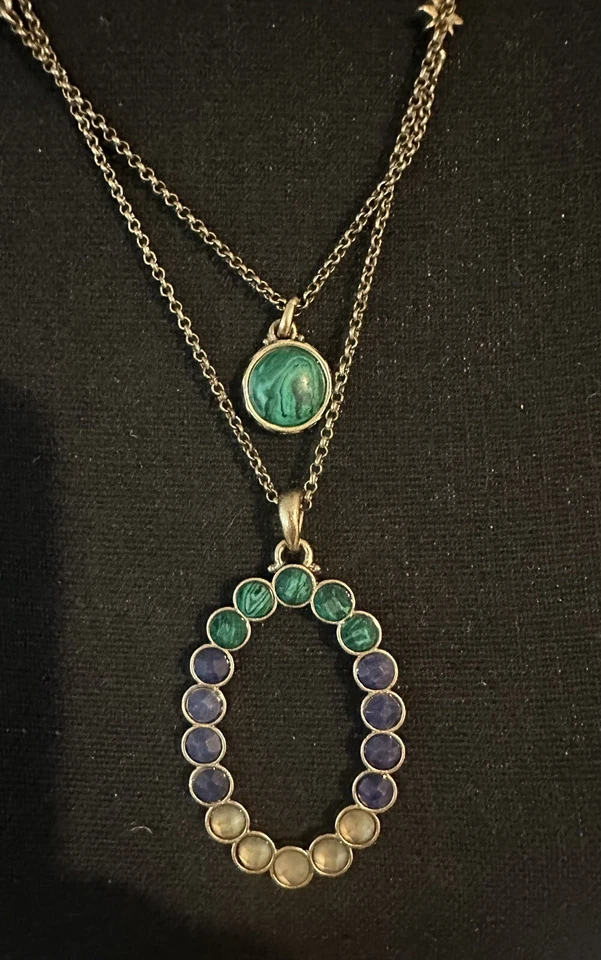 Lucky Brand трехцветный подвеска на золотистый ожерелье, лаванда, зеленый и жемчуг - Изображение 2 из 4