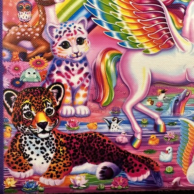 LISA FRANK Trifold Binder Folder Unicorn Tiger 2016 w/Note Pad Pen