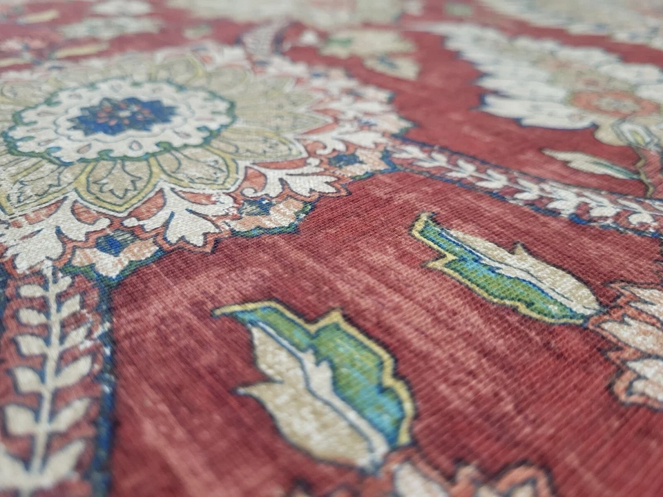 Waverly CASTLEFORD GARNET Red Blue Beige Floral Multi-Purpose Drapery Uph Fabric - Image 3 of 4