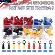 102PC Insulated Electrical Wire Splice Terminal Spade/Crimp/O Ring Connector Kit
