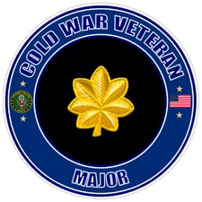 Cold War Veteran Major Bumper Sticker Military Vinyl Soldier Decal 5"