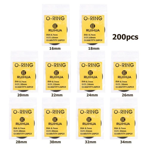 200x O-Ring Watch Back Cover Gasket Rubber Seal Washers Watch Repair Tool Kit A - Picture 3 of 12