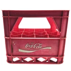 Vintage Coca-Cola Plastic Bottle Crate Red 12 Compartment Crate Organiser - Worn
