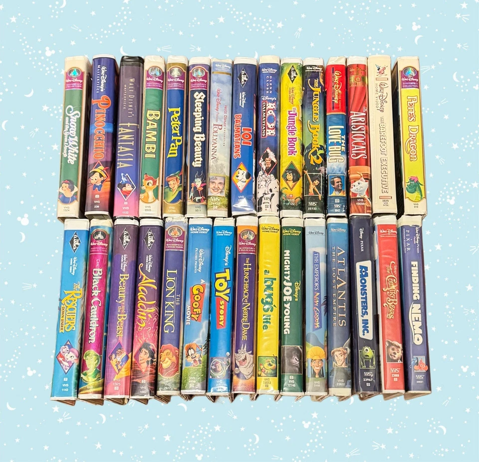 Disney VHS Lot of 30 Black Diamond Masterpiece Pixar Lion King Aladdin Nemo +++ - Image 2 of 4