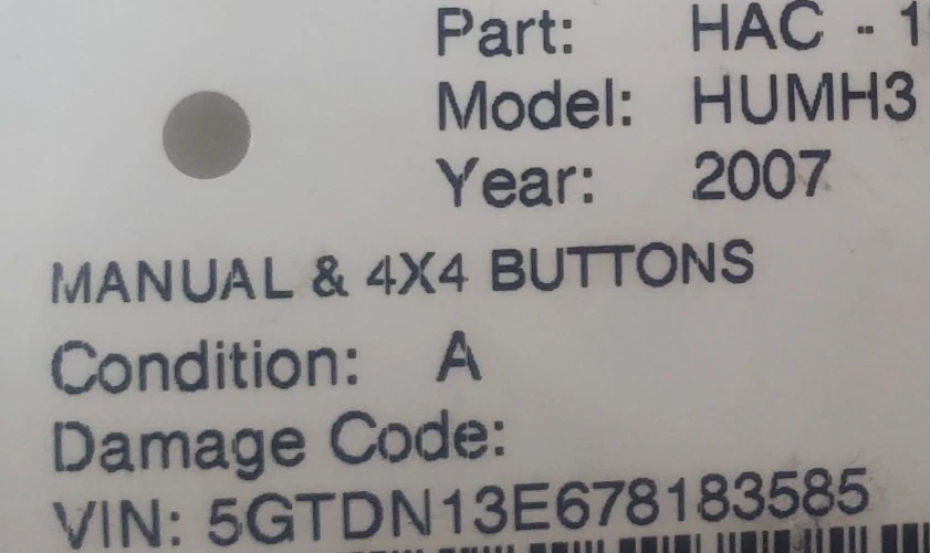 Hummer H3 2007 calefacción aire acondicionado control de clima 90151-246/0004 RSWWF Foto 4 de 4