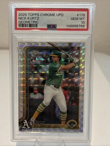 2025 Topps Chrome Update Nick Kurtz RC Geometric Refractor Rookie #USC178 PSA 10
