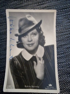 Original Autogrammkarte Sybille Schmitz signiert Ross Verlag Filmstar