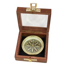 Boussole Avec 3D-Windrose en Laiton 1,5 CM Sea-Club