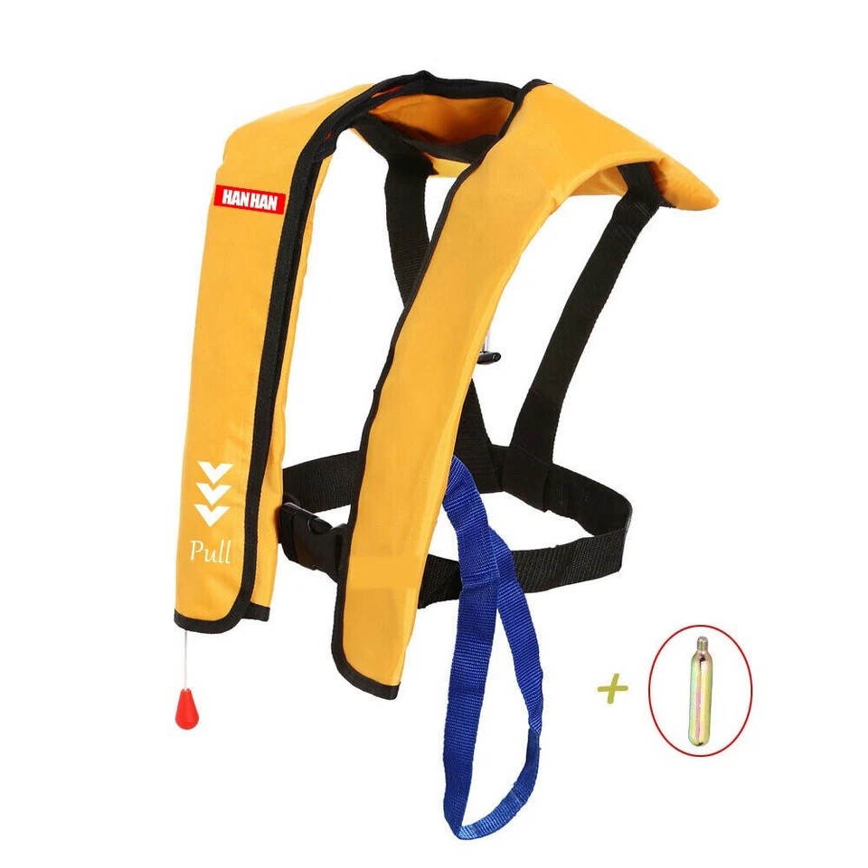 HANHAN Inflatable Life Jacket Vest Manual/Automatic with CO2 cylinder PFD 150N  - Image 4 of 4
