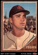 1962 Topps #168 Leo Posada Normal Tint Athletics COMMON VARIATION 1 - POOR