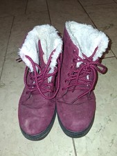 Dunkelrote Winterschuhe Schnürschuhe warm Gr. 37 Fell bordeaux weinrot